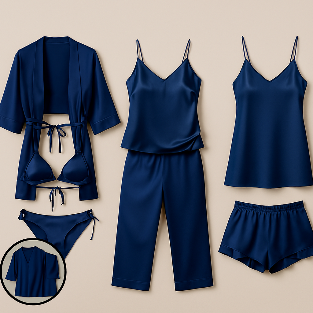 7-Piece Satin Luxury Sleepwear Set